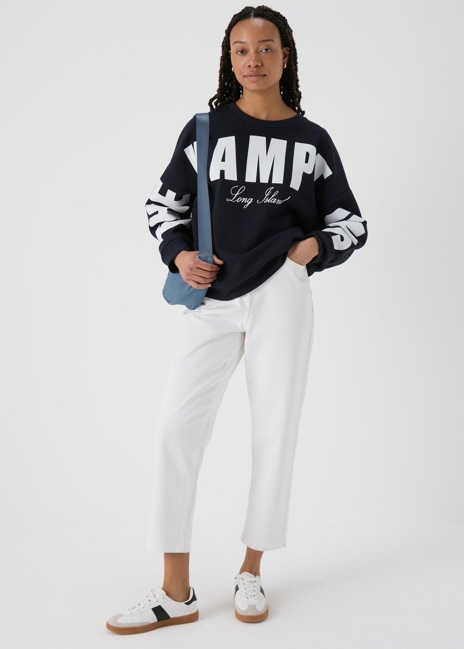 Navy Slogan Sweatshirt
