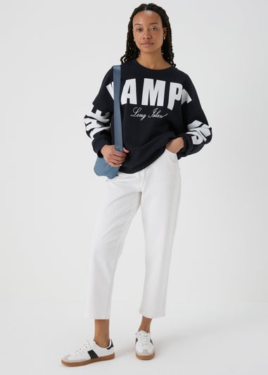 Navy Slogan Sweatshirt