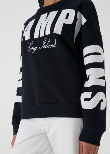 Navy Slogan Sweatshirt