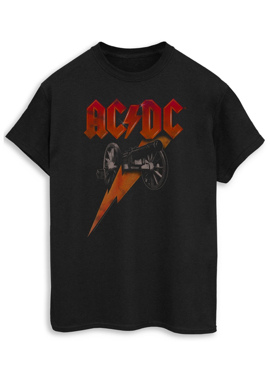 ACDC Canon Long Flash Men Black Graphic Music T-Shirt