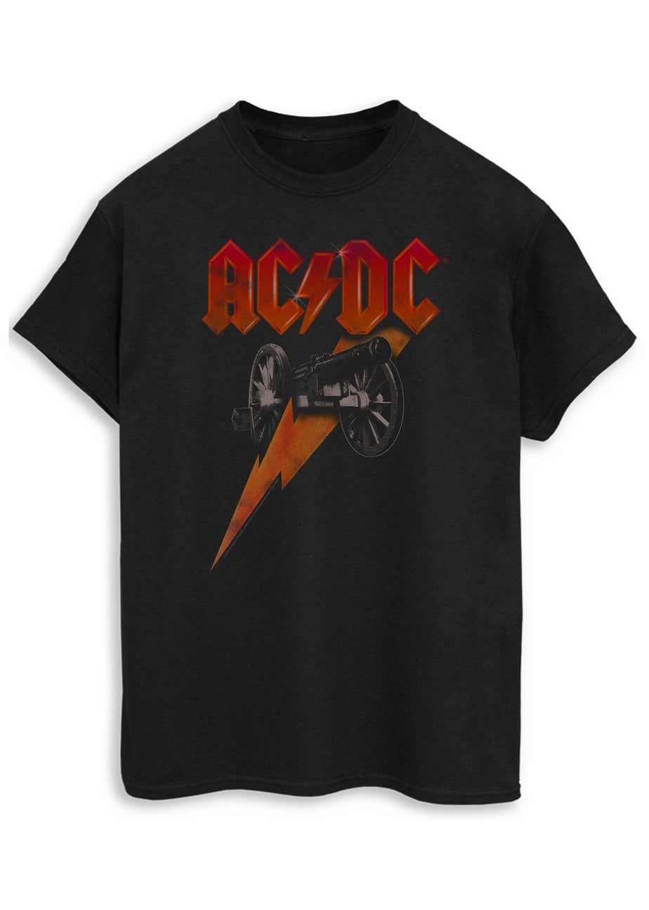 ACDC Canon Long Flash Men Black Graphic Music T-Shirt