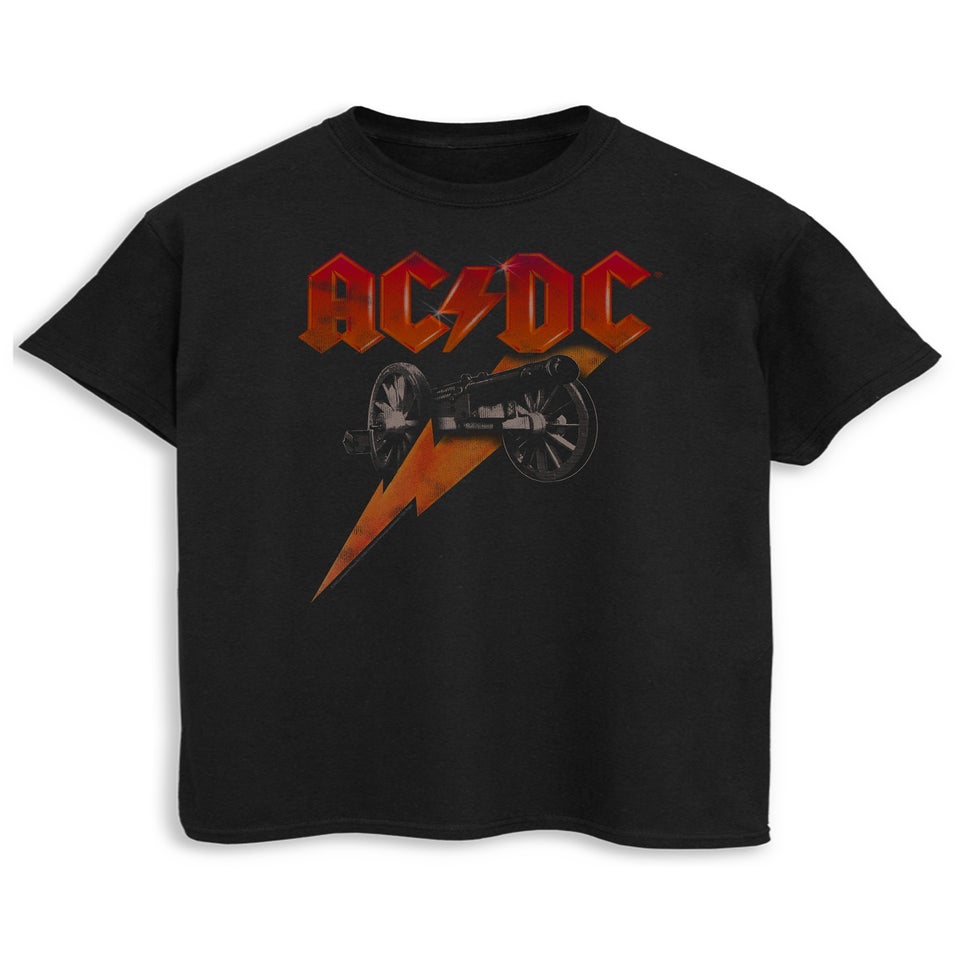 ACDC Canon Long Flash Men Black Graphic Music T-Shirt