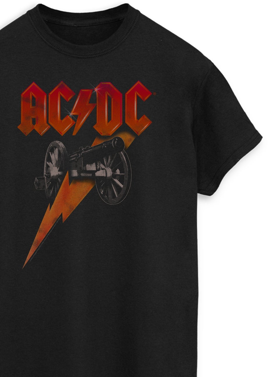 ACDC Canon Long Flash Men Black Graphic Music T-Shirt