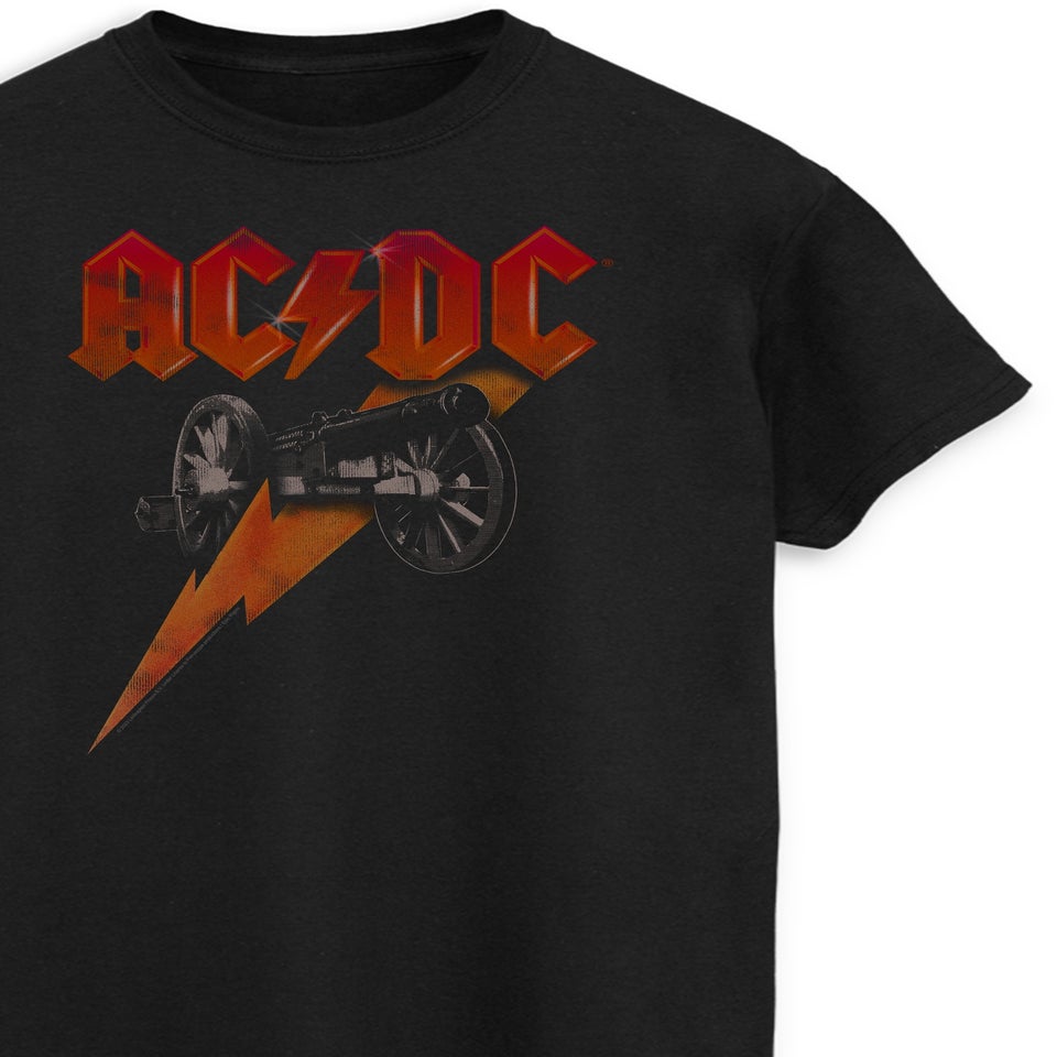 ACDC Canon Long Flash Men Black Graphic Music T-Shirt