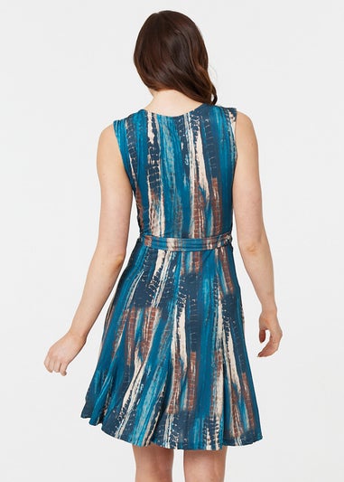 Izabel London Turquoise Floral Ruched Front Maxi Dress