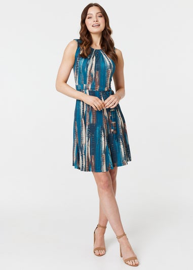 Izabel London Turquoise Floral Ruched Front Maxi Dress