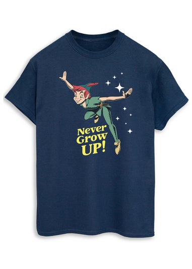 Peter Pan Never Grow Up Adult Navy Graphic T-Shirt