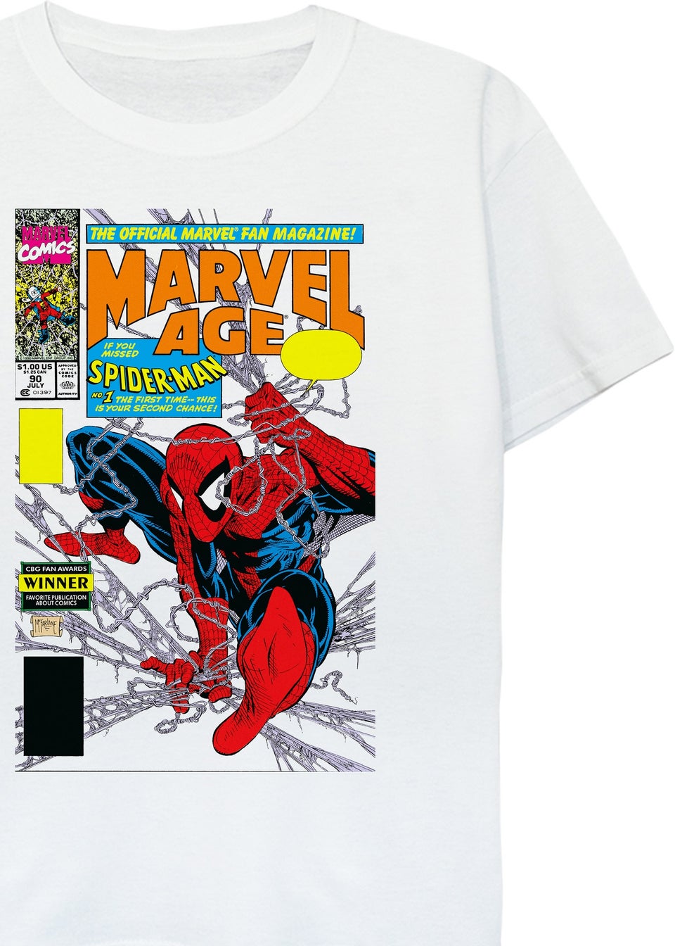 Marvel Kids White Spider-Man Age Comic Cover Printed T-Shirt (3-13 yrs)