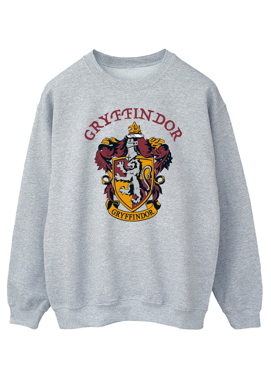 Harry Potter Gryffindor Crest Women Heather Grey Graphic Sweatshirt