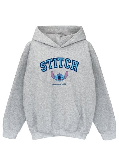 Disney Stitch Collegial Girls Heather Grey Printed Hoodie (3-13 yrs)