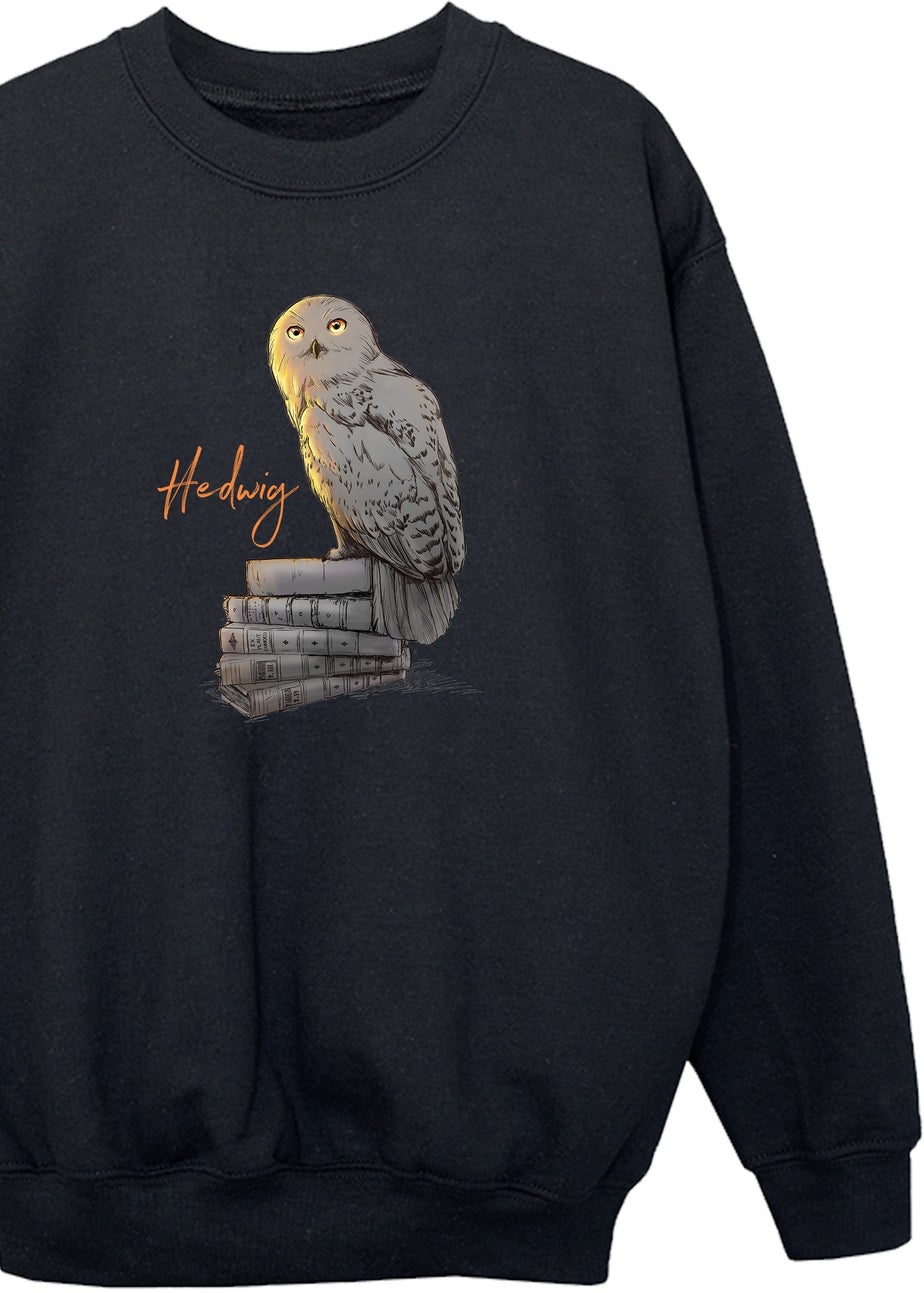Harry Potter Kids Black Hedwig Books Printed Sweatshirt (3-13 yrs)