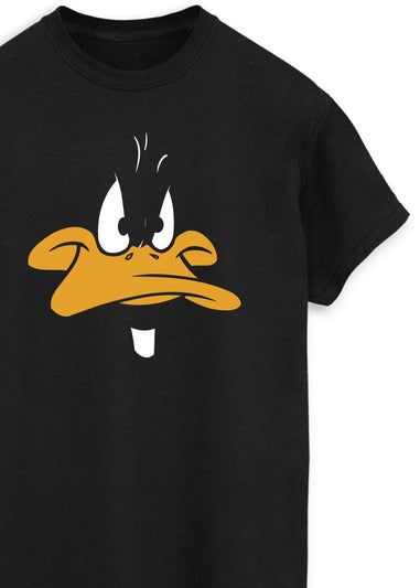 Looney Tunes Daffy Duck Big Face Adult Black Graphic T-Shirt