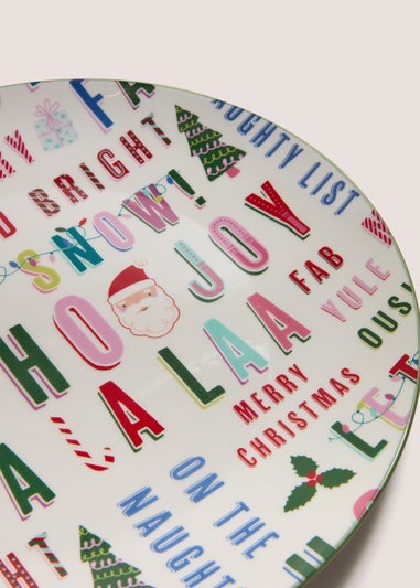 Joyful Christmas Slogan Dinner Plate