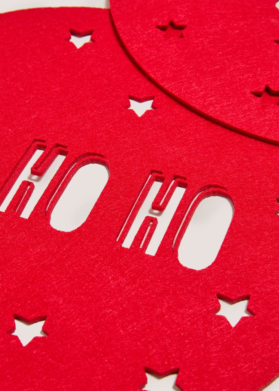 2 Pack Red Slogan Felt Placemats