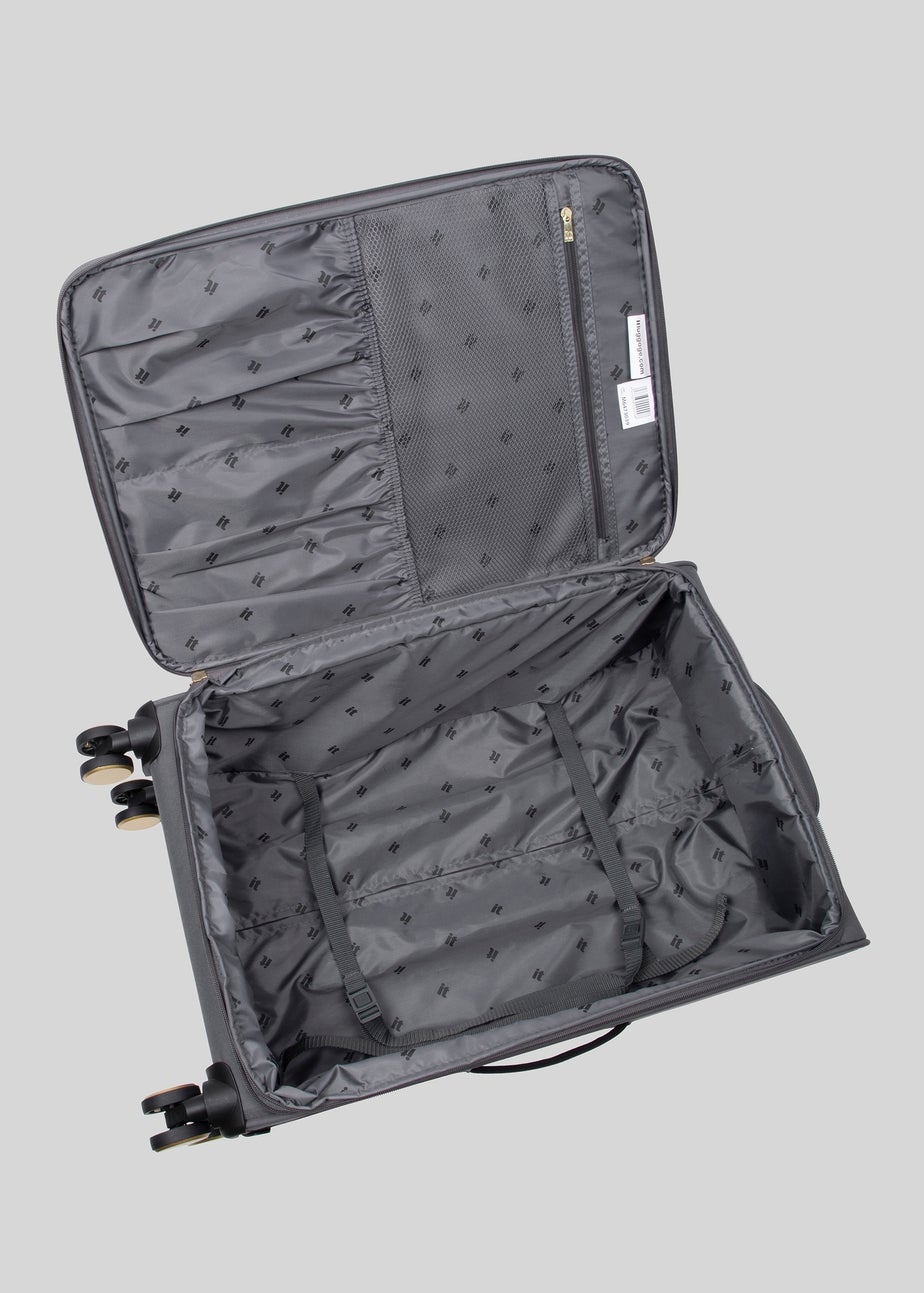 IT Luggage Grey Desirable Soft Suitcase