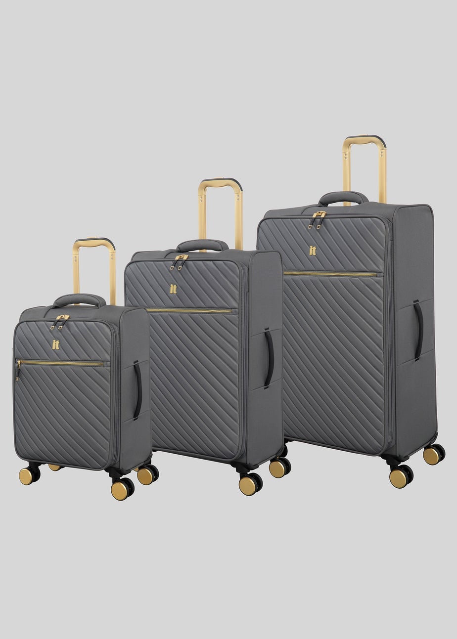 IT Luggage Grey Desirable Soft Suitcase