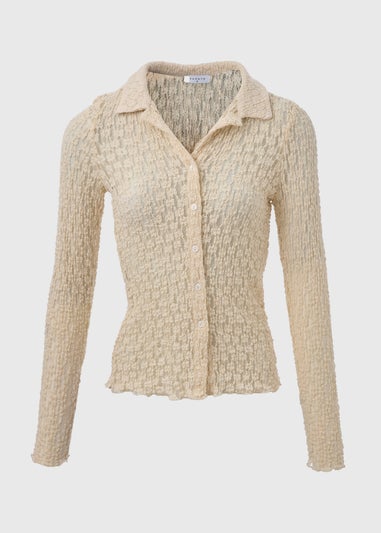 Cream Lace Knit Shirt