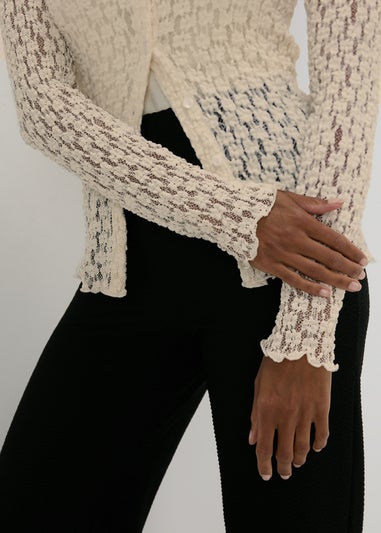 Cream Lace Knit Shirt