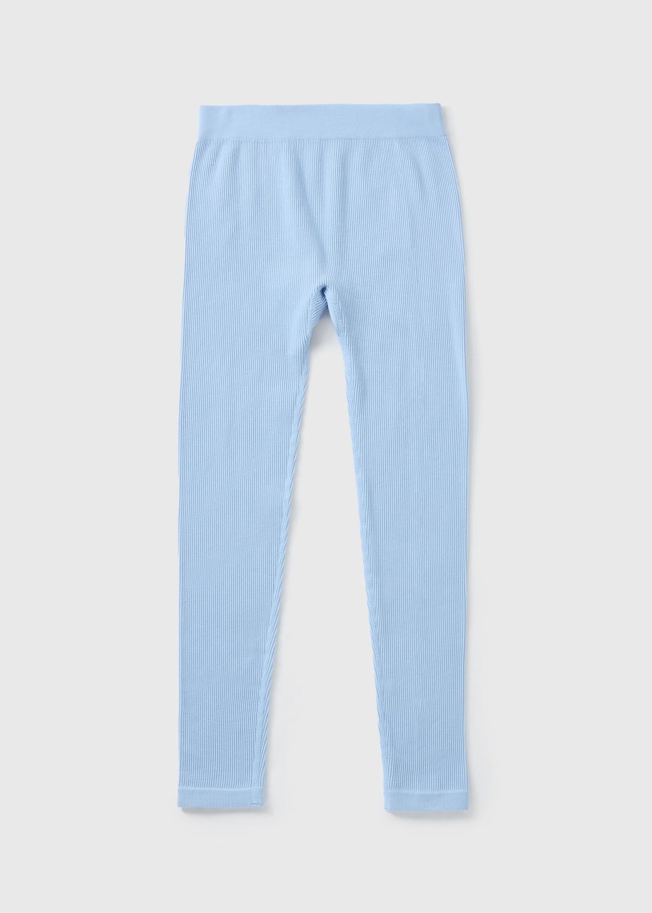 Girls Blue Seamless Leggings (7-15yrs)