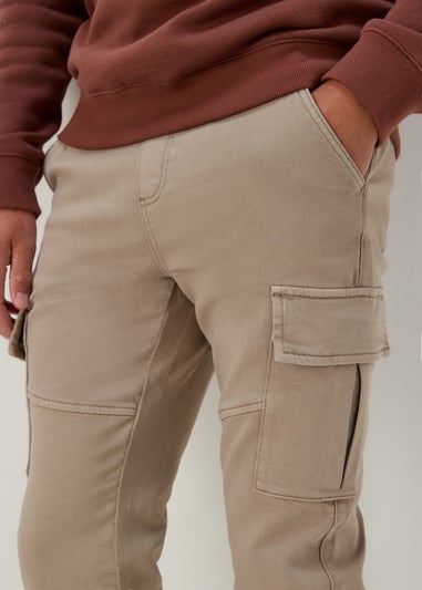 Khaki Knitted Cargo Trousers