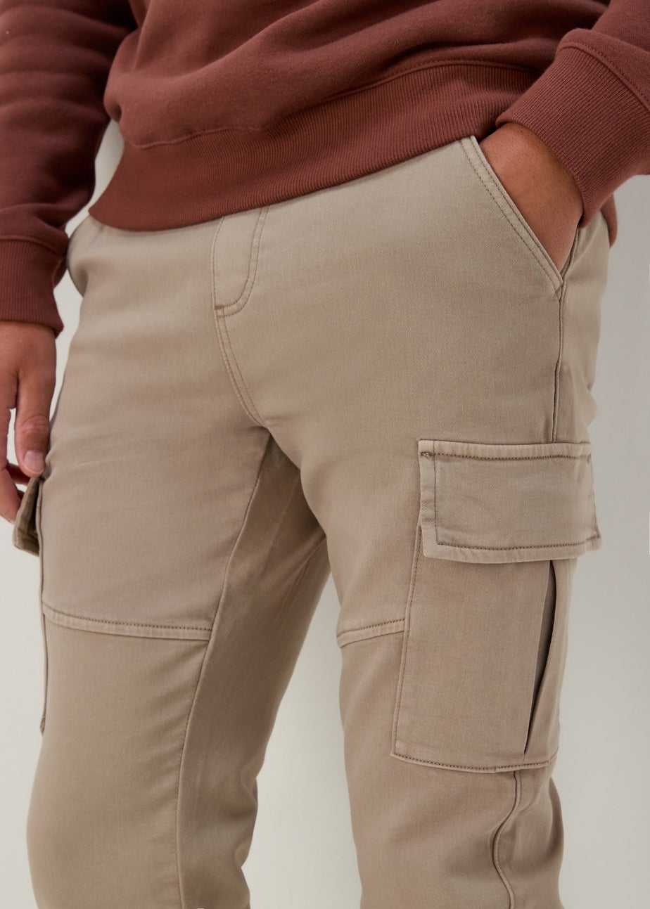 Khaki Knitted Cargo Trousers