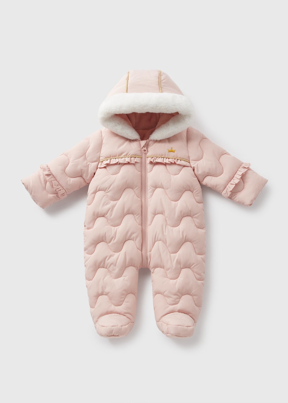 Baby Pink Frill Showerproof Snowsuit (Newborn-18mths)
