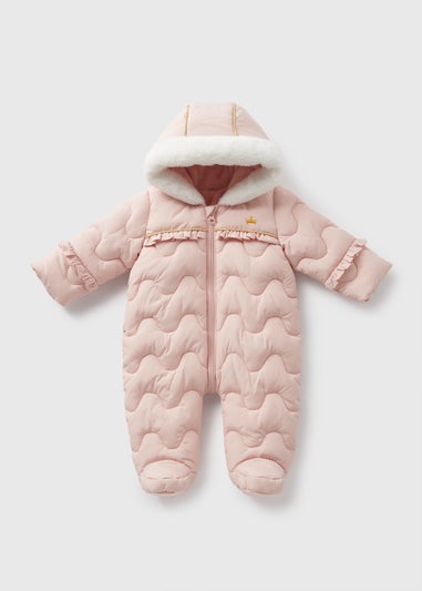 Baby Pink Frill Showerproof Snowsuit (Newborn-18mths)