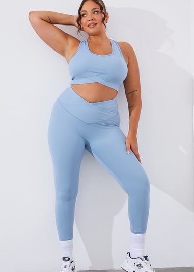 In The Style Blue Crossover Leggings