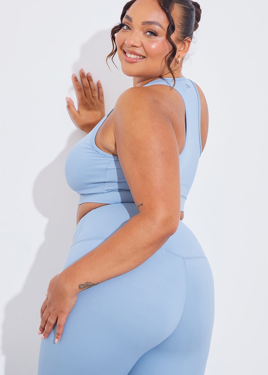 In The Style Blue Cross Over Sports Bra