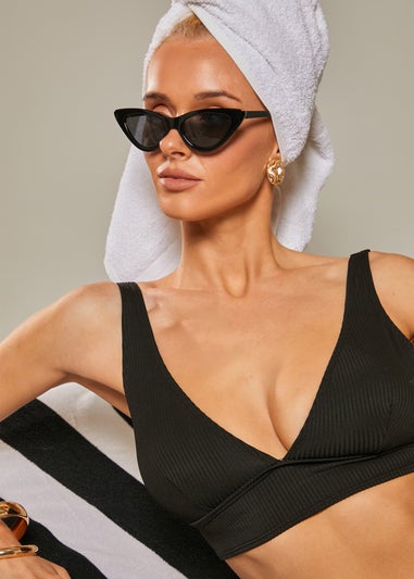 In The Style Black Halter Neck Bikini Top