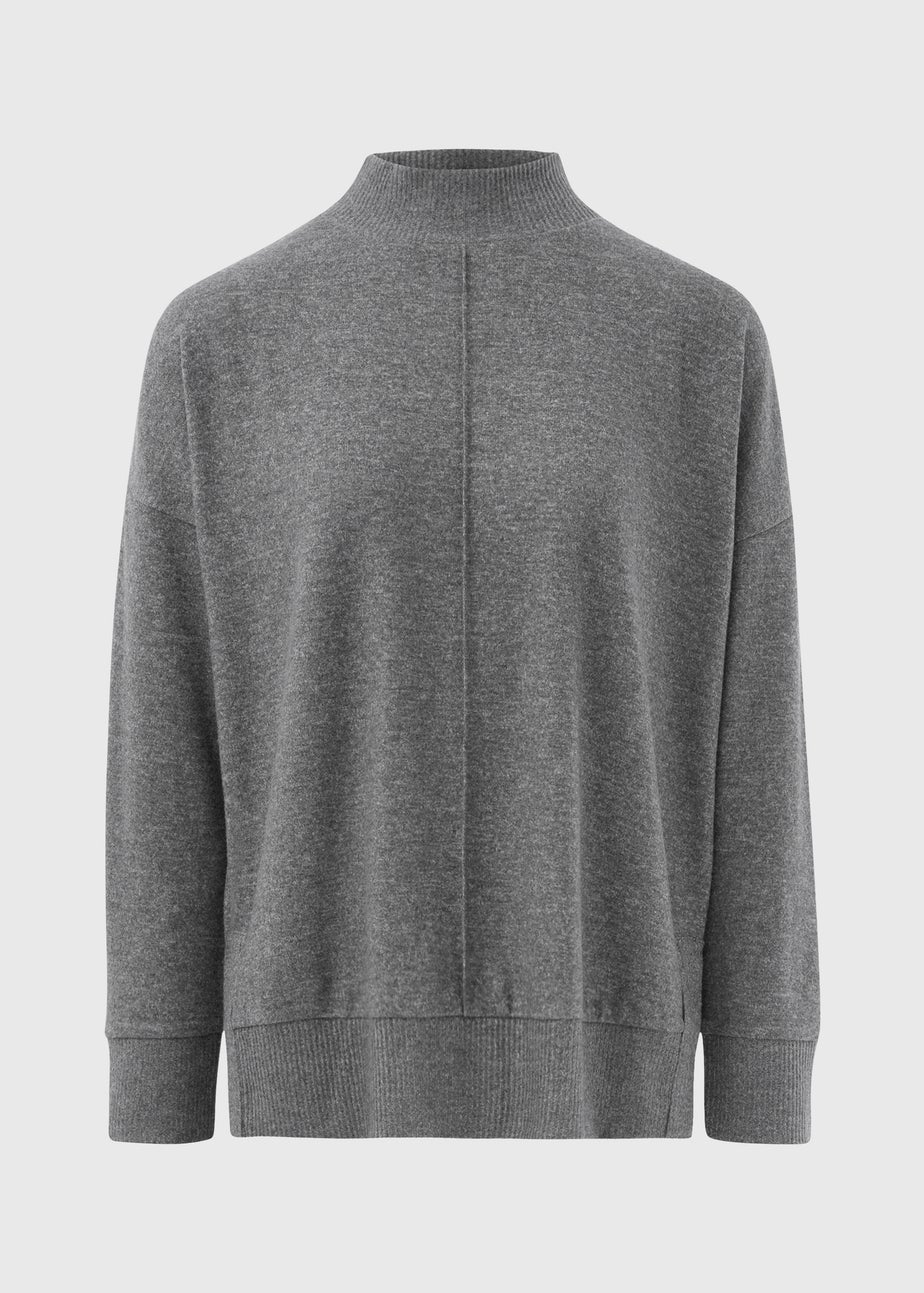 Charcoal Front Seam Oversized Top