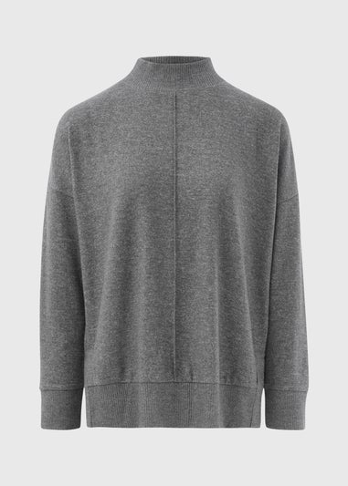 Charcoal Front Seam Oversized Top