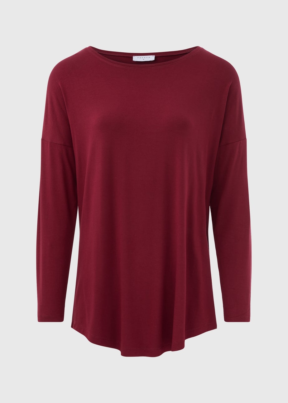 Burgundy Long Sleeve T Shirt