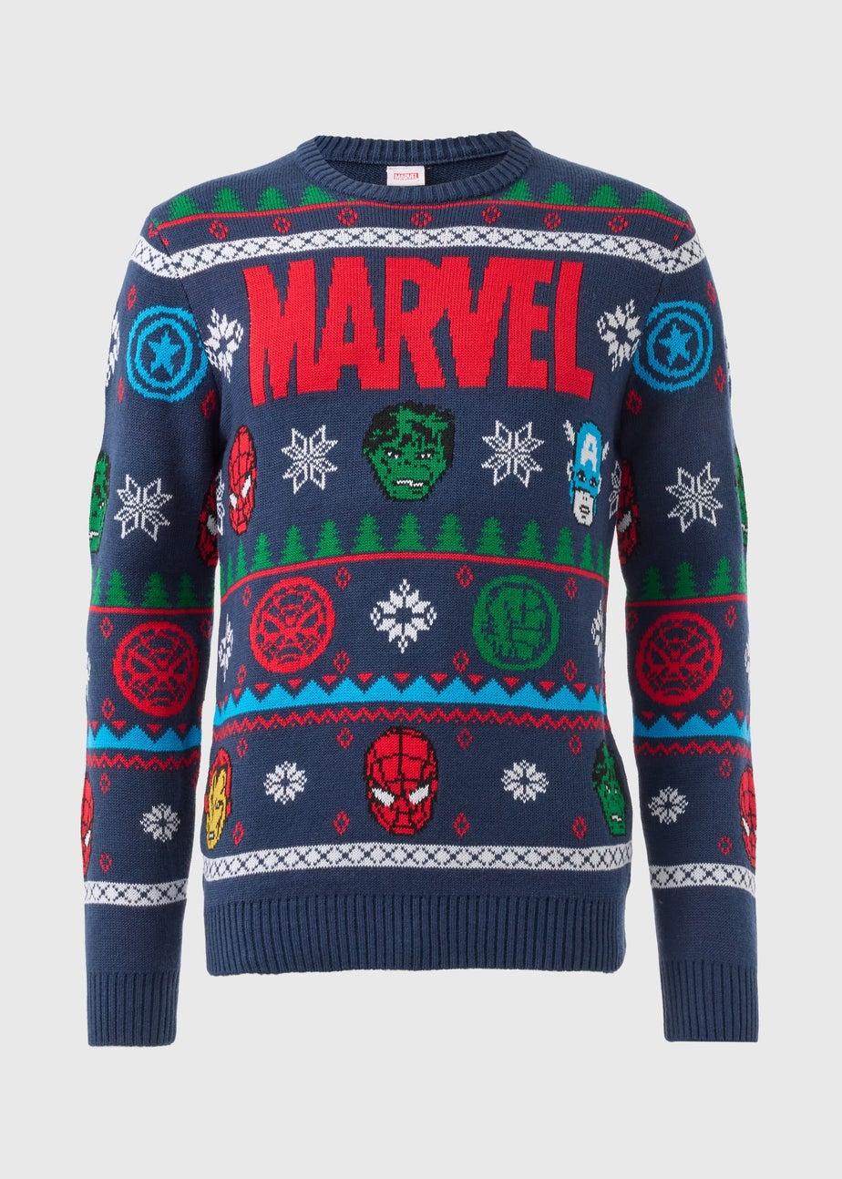 Marvel Navy Christmas Jumper