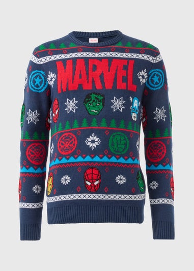 Marvel Navy Christmas Jumper