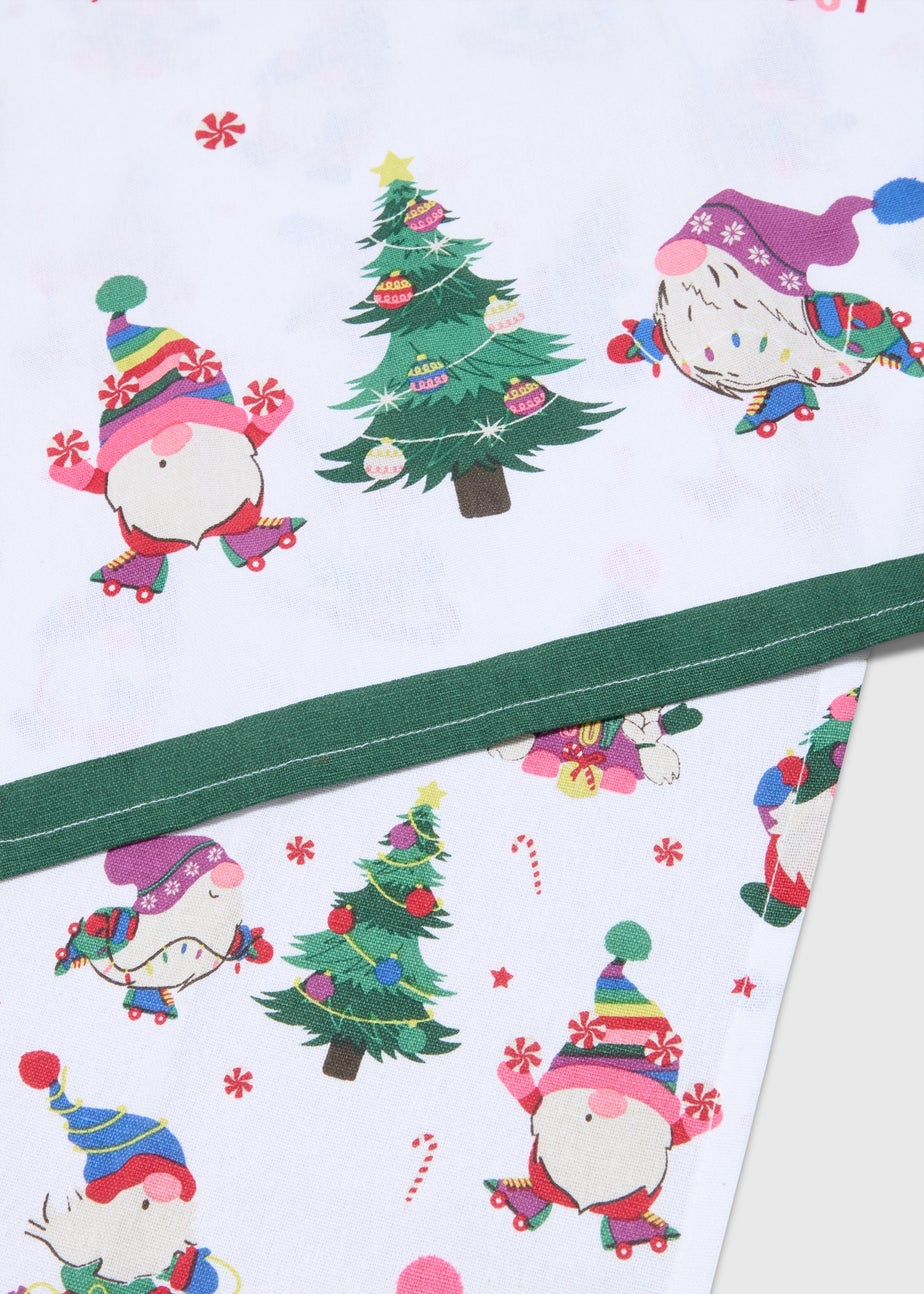 2 Pack White Christmas Gonk Tea Towels
