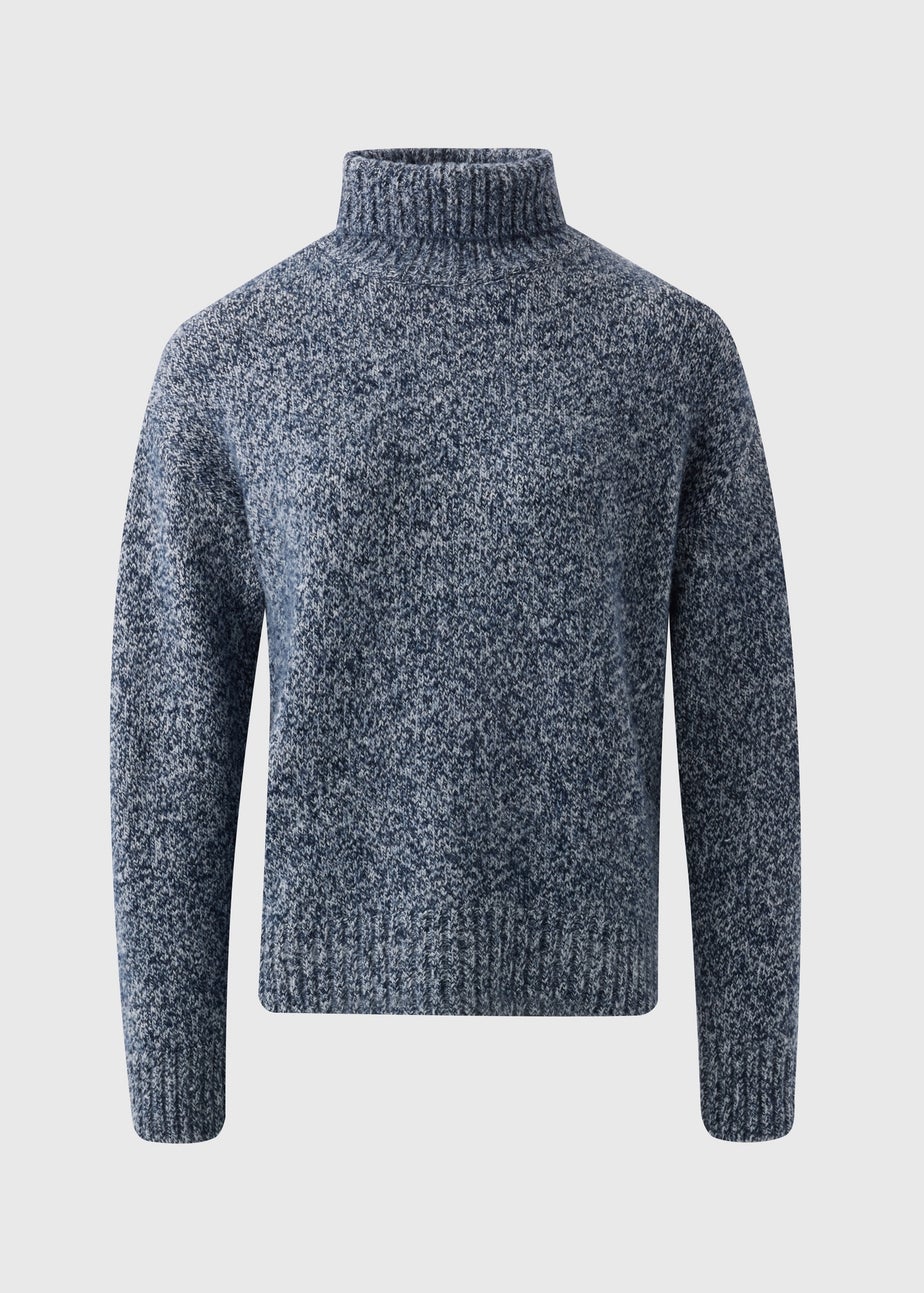Blue Roll Neck Jumper