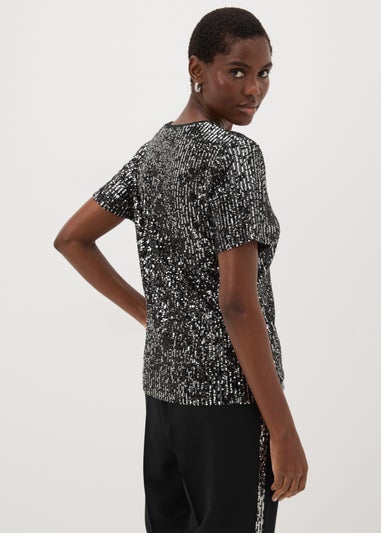Et Vous Black Sequin Top