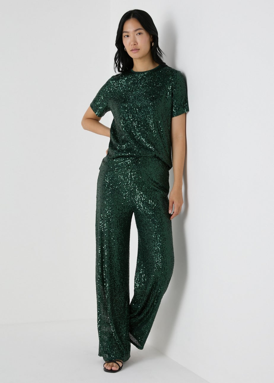 Et Vous Green Sequin Top