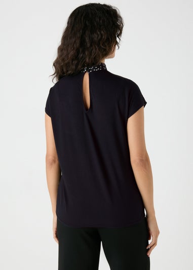 Et Vous Black Square Print Top