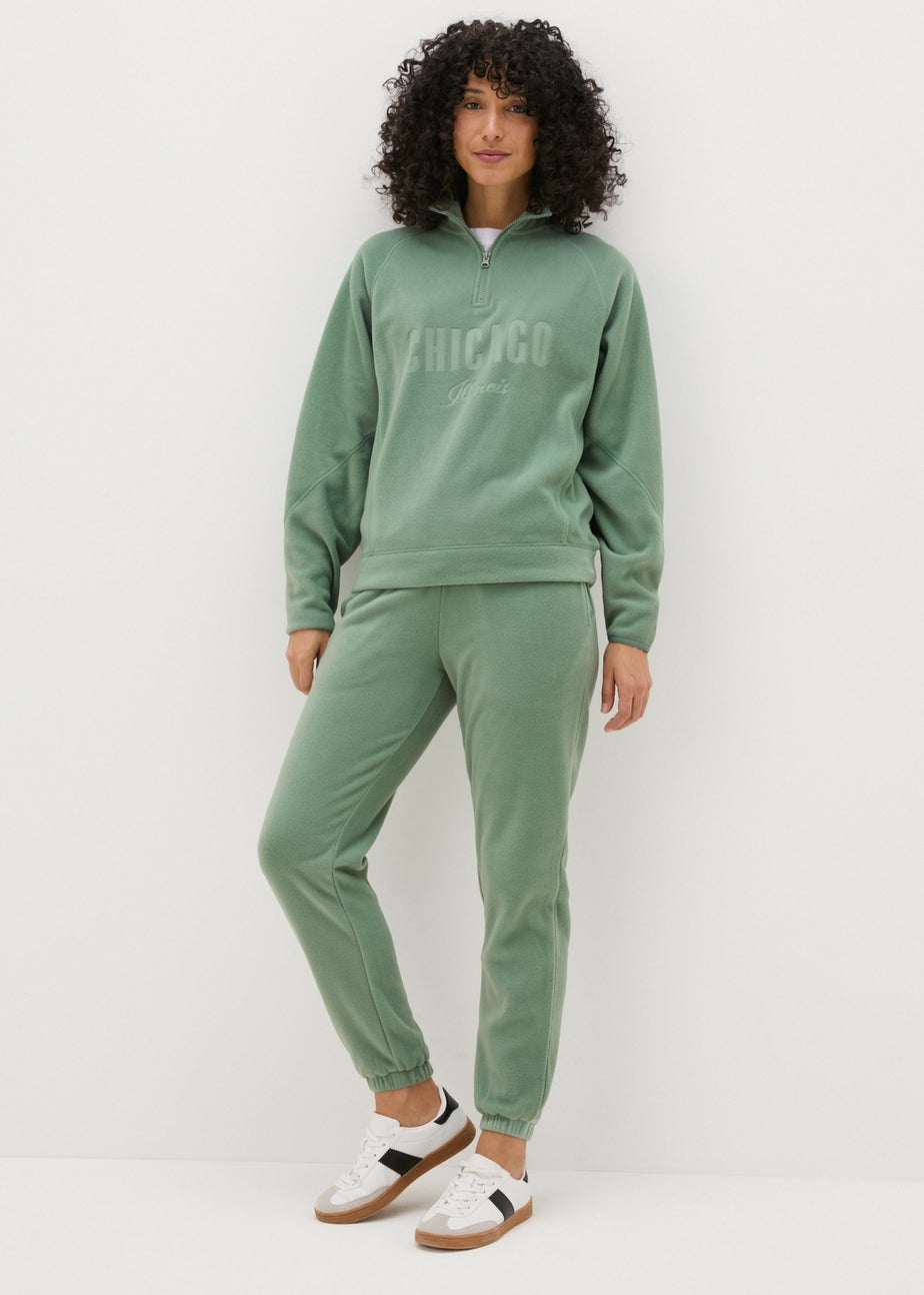 Khaki Half Zip Fleece Chicago Sweatshirt