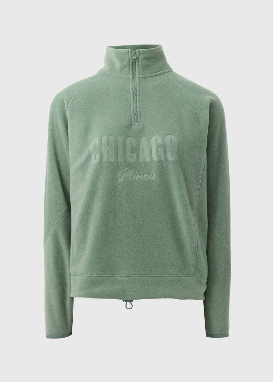 Khaki Half Zip Fleece Chicago Sweatshirt