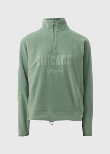 Khaki Half Zip Fleece Chicago Sweatshirt