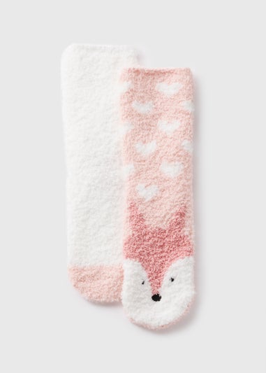 2 Pack Winter Poem Pink Deer Cosy Socks