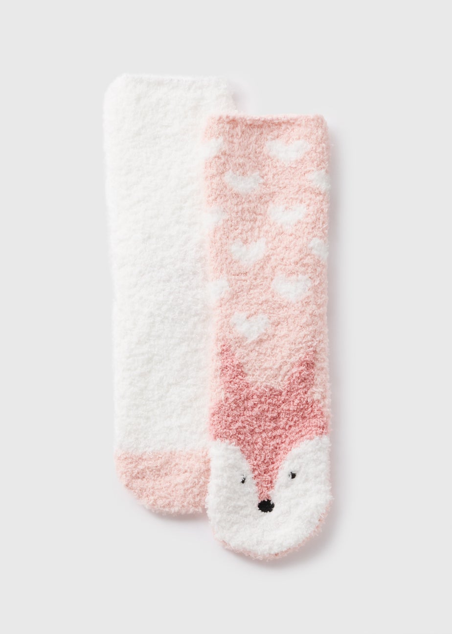 2 Pack Winter Poem Pink Deer Cosy Socks