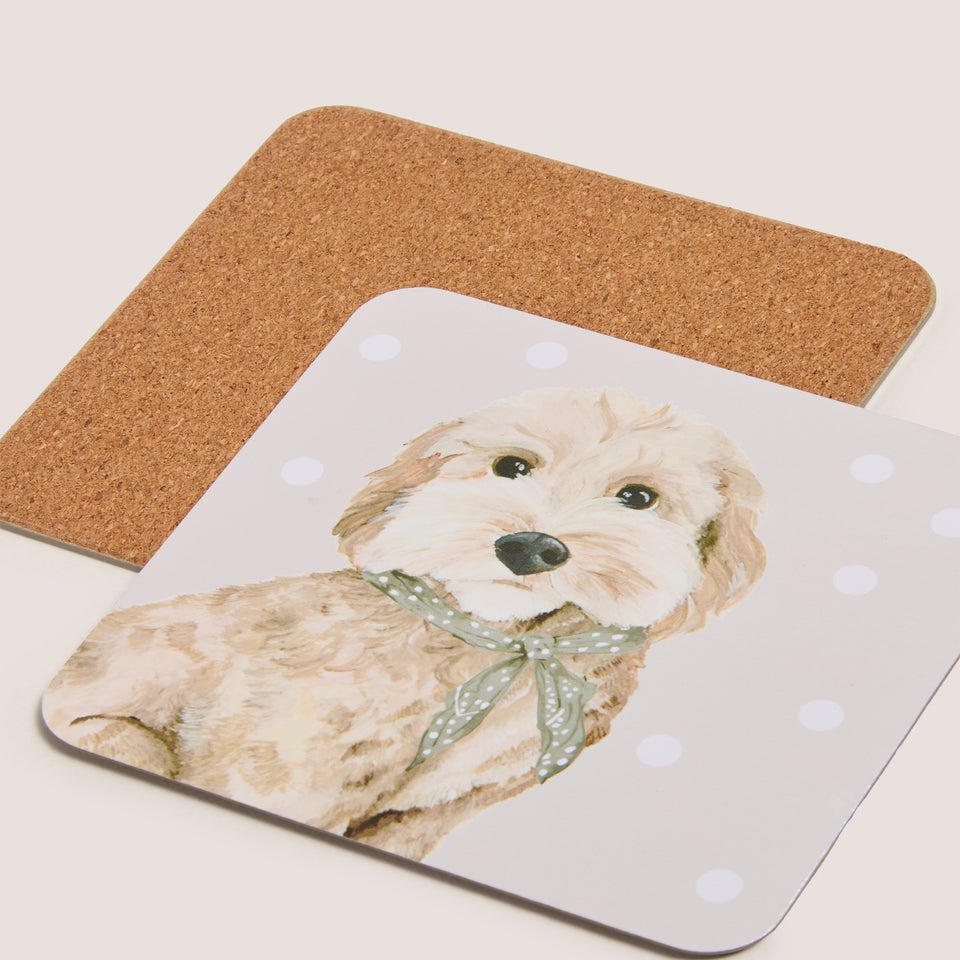 4 Pack Grey Connie Cockapoo Coasters