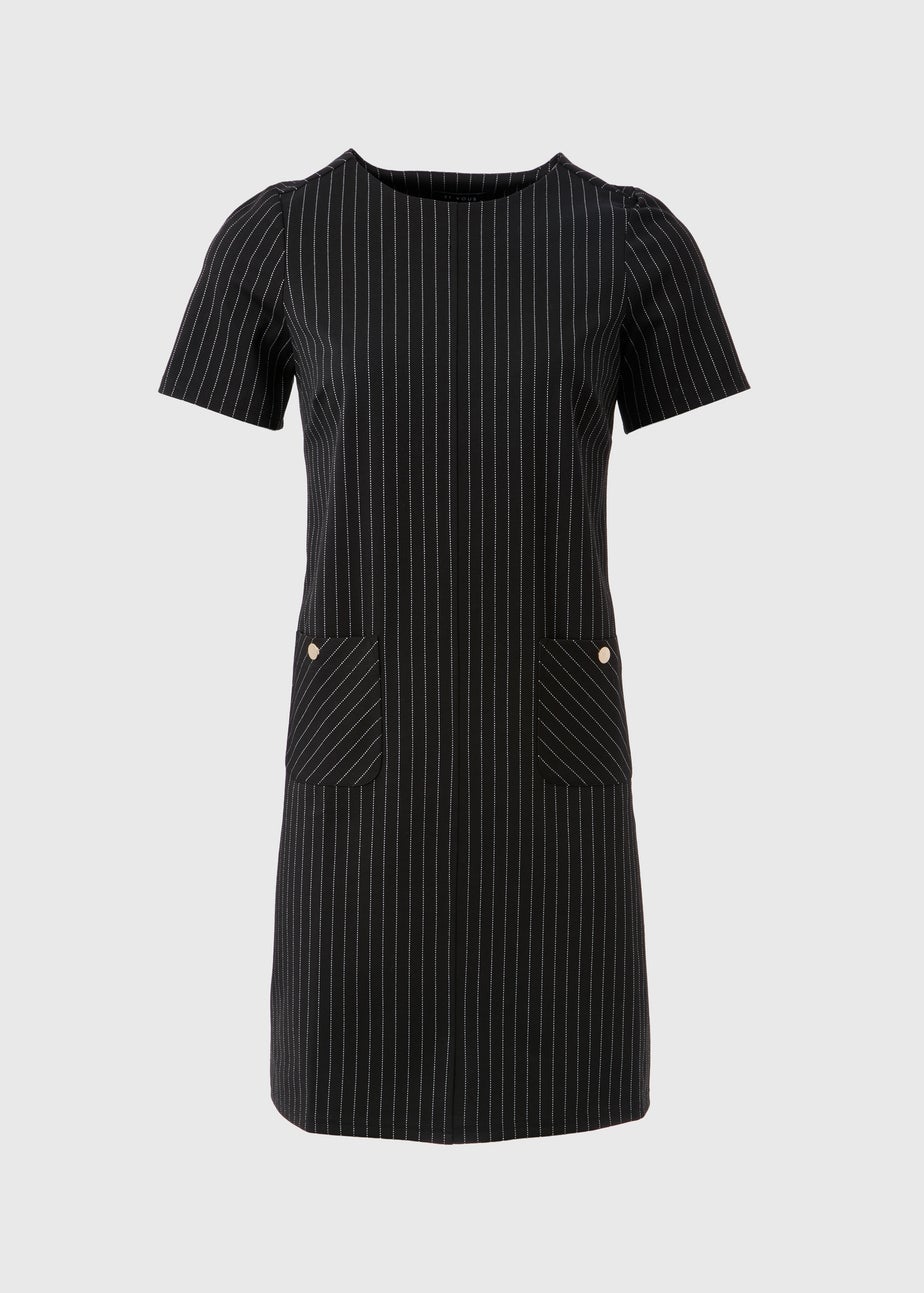 Et Vous Grey Ponte Stripe Dress