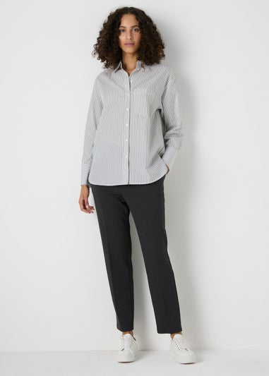 Et Vous Grey Ponte Straight Trousers