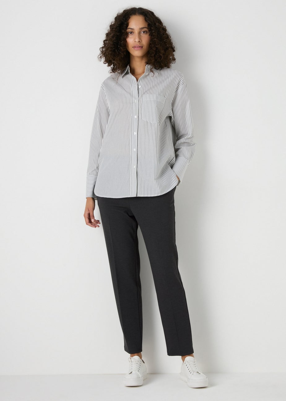 Et Vous Grey Ponte Straight Trousers