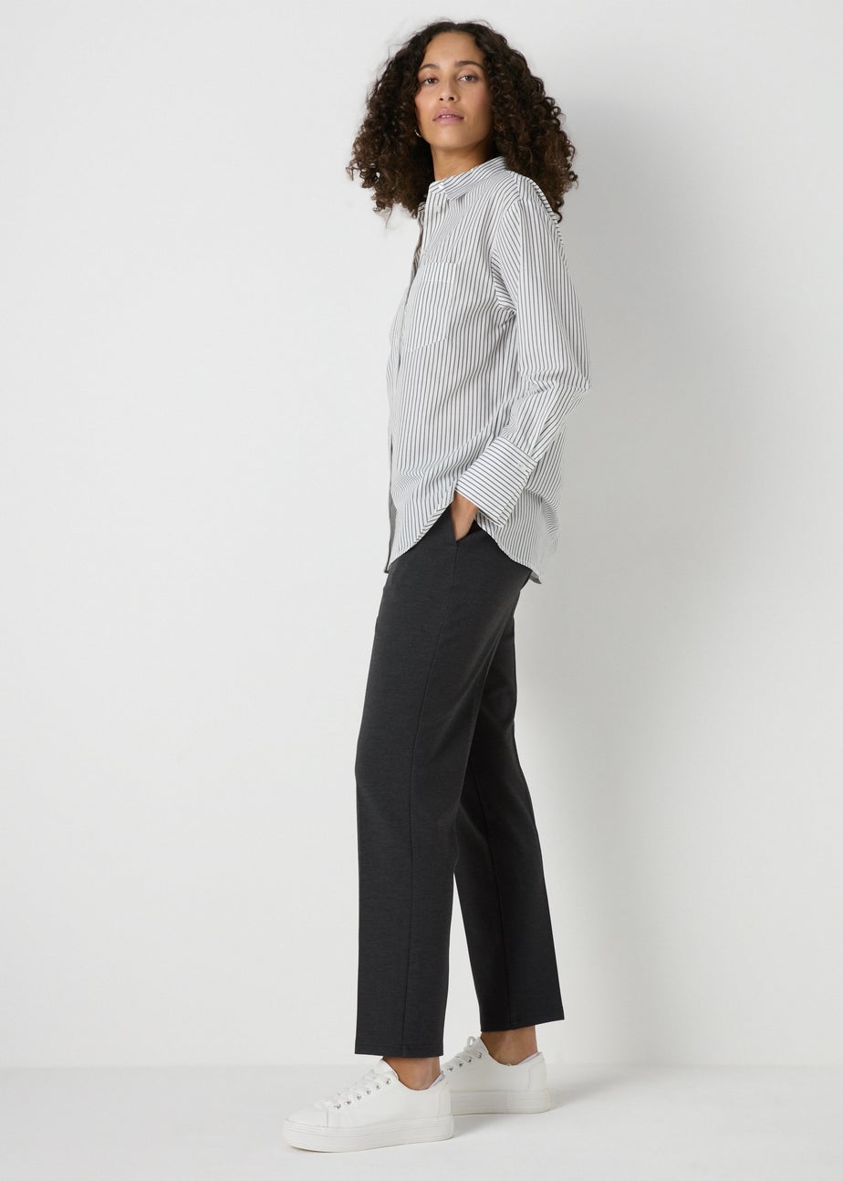 Et Vous Grey Ponte Straight Trousers